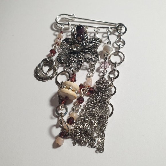 Handmade By Donovan Kilt Brooch Dangle Pin Artisan Upcycled Twice Loved - Picture 4 of 6